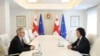 მარცხნიდან: პეტერ ფიშერი, გერმანიის ელჩი საქართველოში და ირაკლი კობახიძე, საქართველოს პრემიერ-მინისტრი. შეხვედრა მთავრობის ადმინისტრაციაში. მარტი, 2024 წელი 