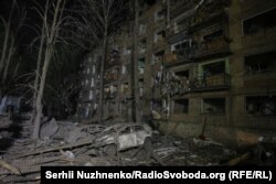 Последствия попадания в Святошинском районе, Киев, 24 апреля 2025 года